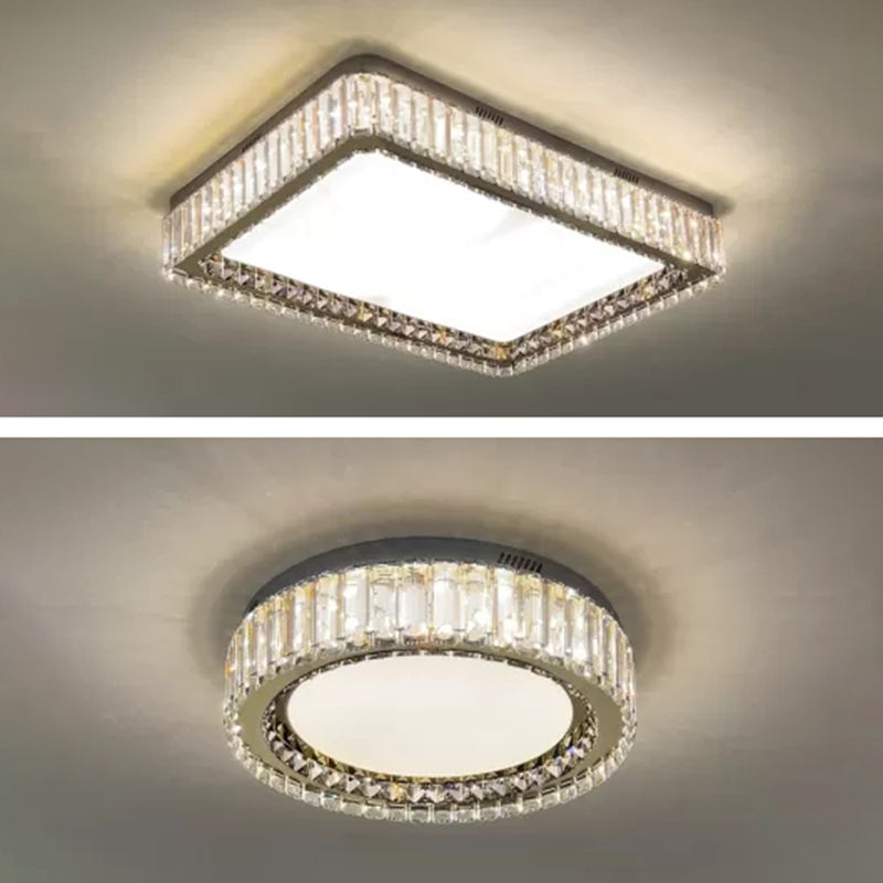 Techo geométrico de cristal de montaje de luz de montaje de LED moderno de montaje de luz de techo en blanco