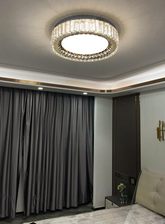 Techo geométrico de cristal de montaje de luz de montaje de LED moderno de montaje de luz de techo en blanco