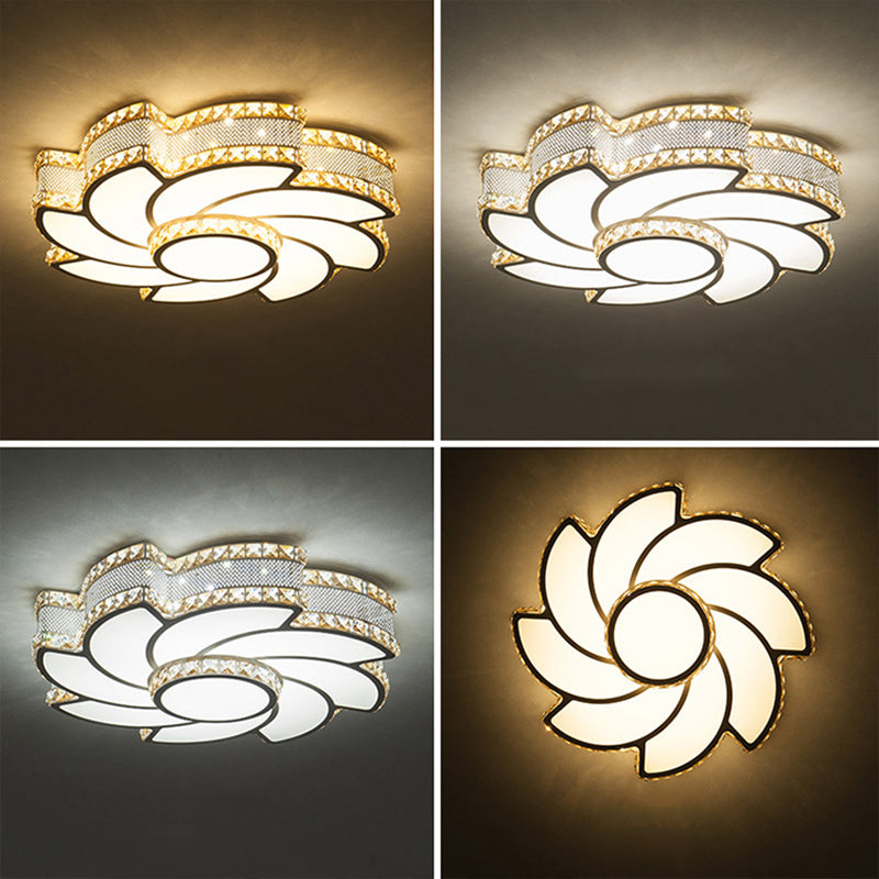 Kristall Blume Flush Halterung Deckenbefestigung Moderne LED Weiß Flush-Mount-Licht-Armatur