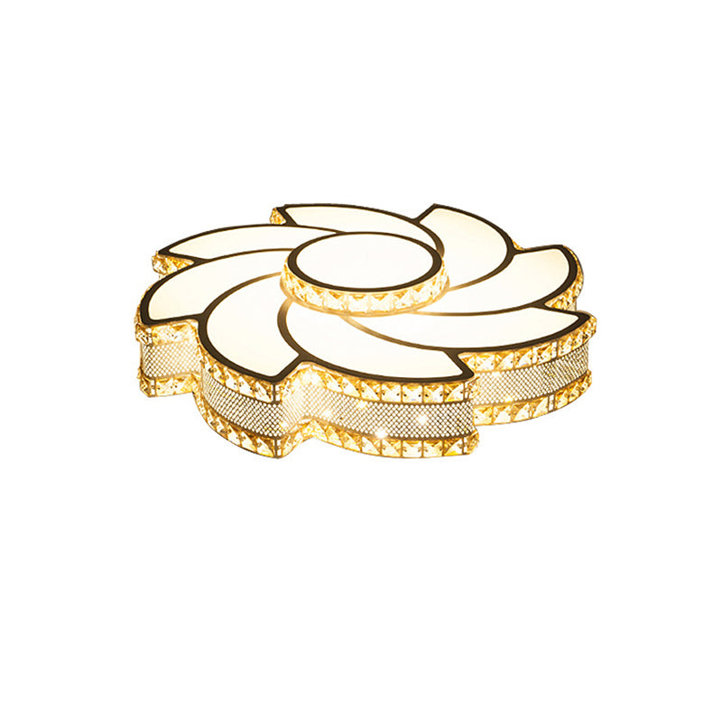 Kristall Blume Flush Halterung Deckenbefestigung Moderne LED Weiß Flush-Mount-Licht-Armatur