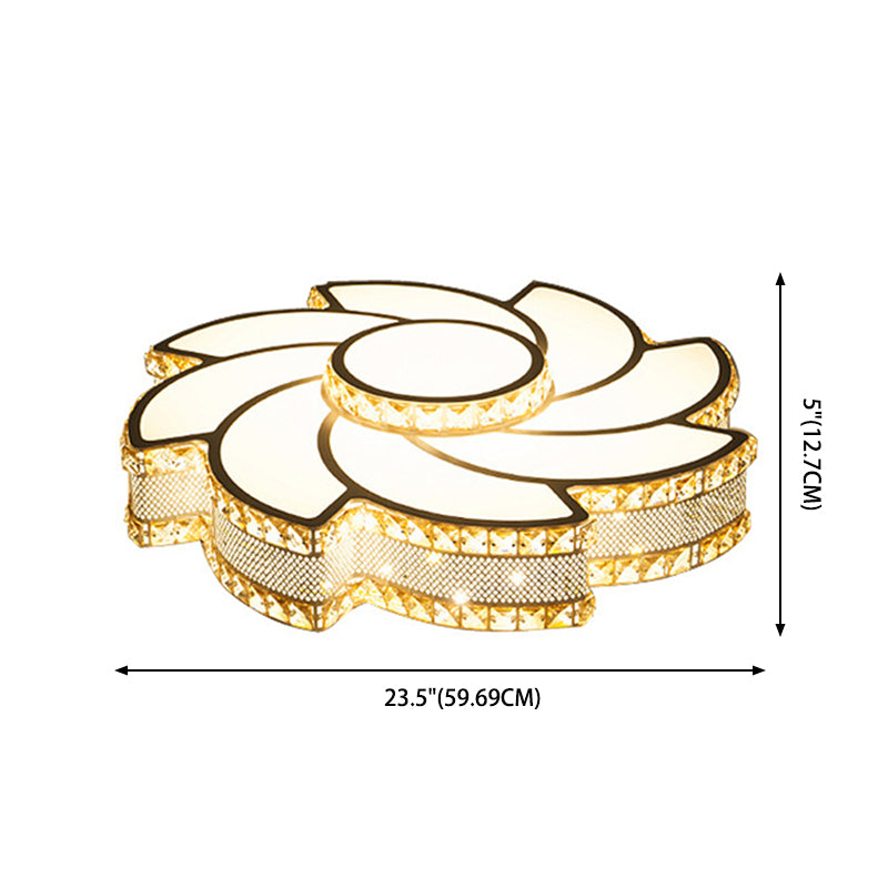 Kristall Blume Flush Halterung Deckenbefestigung Moderne LED Weiß Flush-Mount-Licht-Armatur