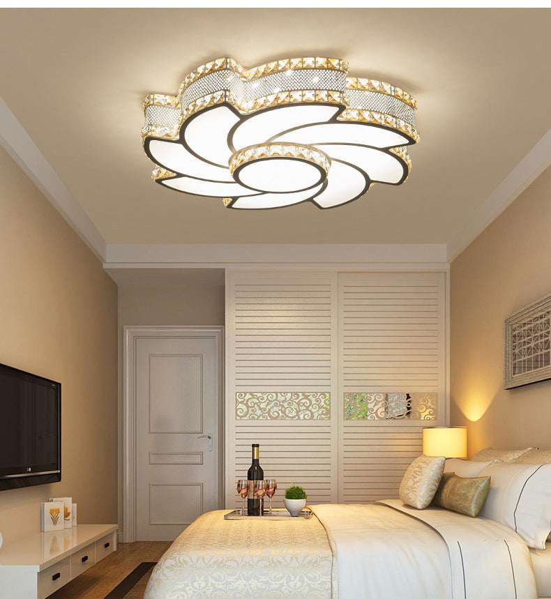 Kristall Blume Flush Halterung Deckenbefestigung Moderne LED Weiß Flush-Mount-Licht-Armatur