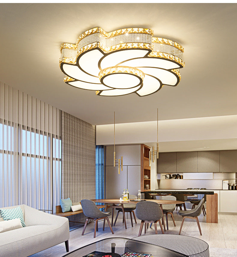 Kristall Blume Flush Halterung Deckenbefestigung Moderne LED Weiß Flush-Mount-Licht-Armatur