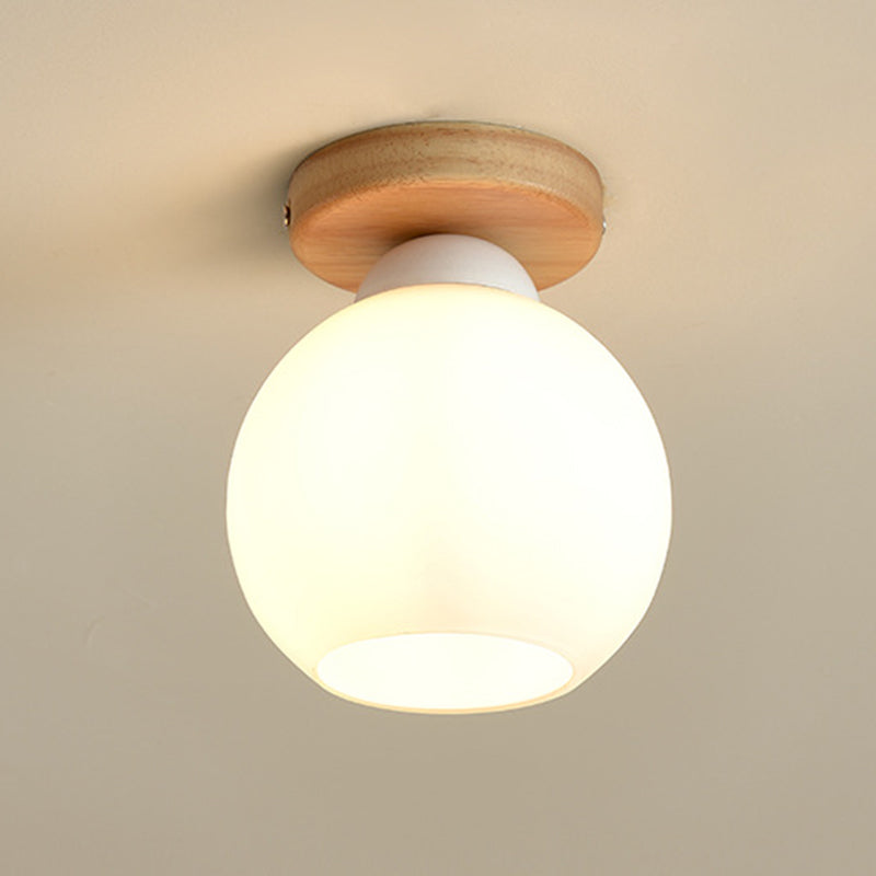 Luminaire de plafond à abat-jour blanc, montage encastré en verre moderne pour chambre à coucher