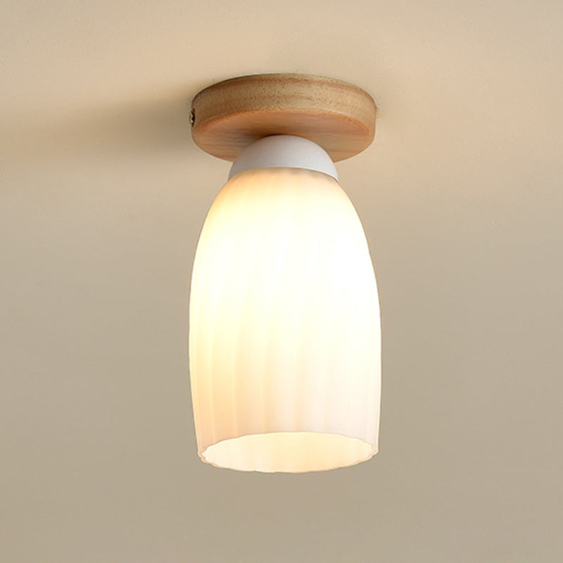 Luminaire de plafond à abat-jour blanc, montage encastré en verre moderne pour chambre à coucher