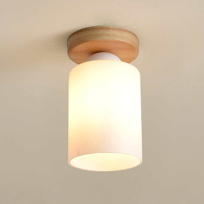 Luminaire de plafond à abat-jour blanc, montage encastré en verre moderne pour chambre à coucher