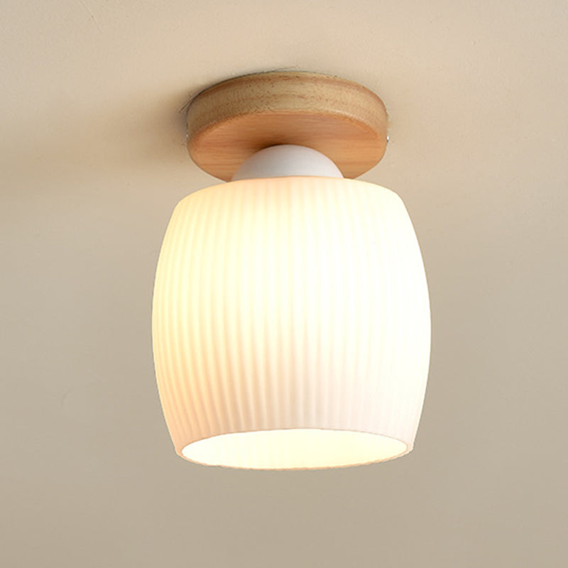 Luminaire de plafond à abat-jour blanc, montage encastré en verre moderne pour chambre à coucher
