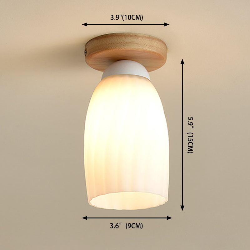 Luminaire de plafond à abat-jour blanc, montage encastré en verre moderne pour chambre à coucher