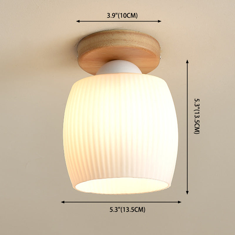 Luminaire de plafond à abat-jour blanc, montage encastré en verre moderne pour chambre à coucher
