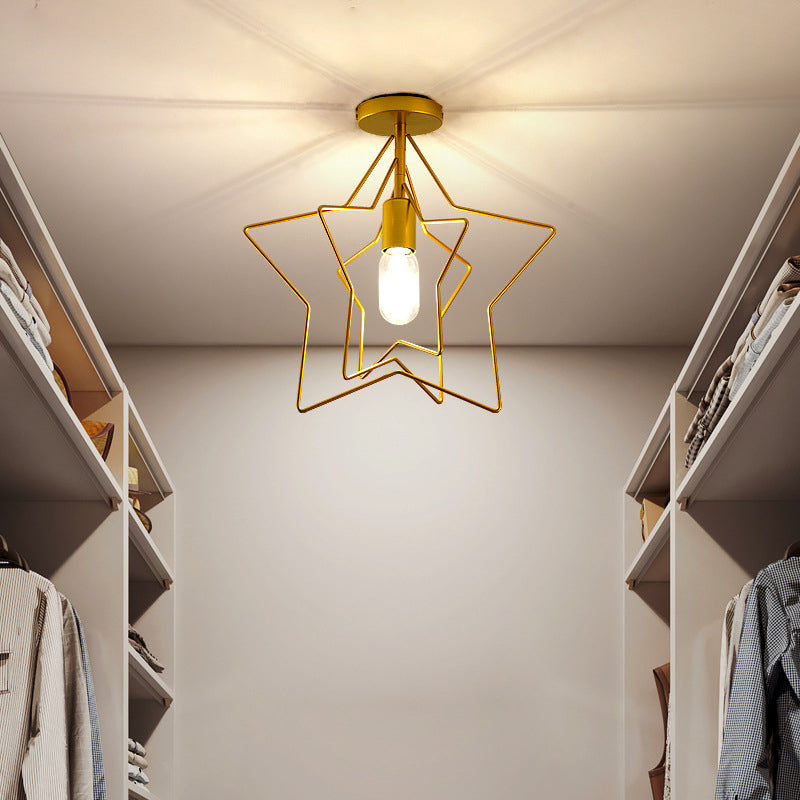 Minimalist Style Shaded Flush Mount Ceiling Fixture Metal Aisle Flush Ceiling Light