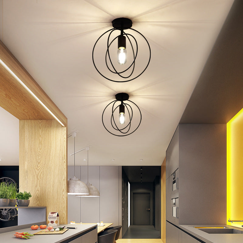 Minimalist Style Shaded Flush Mount Ceiling Fixture Metal Aisle Flush Ceiling Light