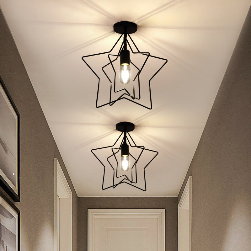 Minimalist Style Shaded Flush Mount Ceiling Fixture Metal Aisle Flush Ceiling Light