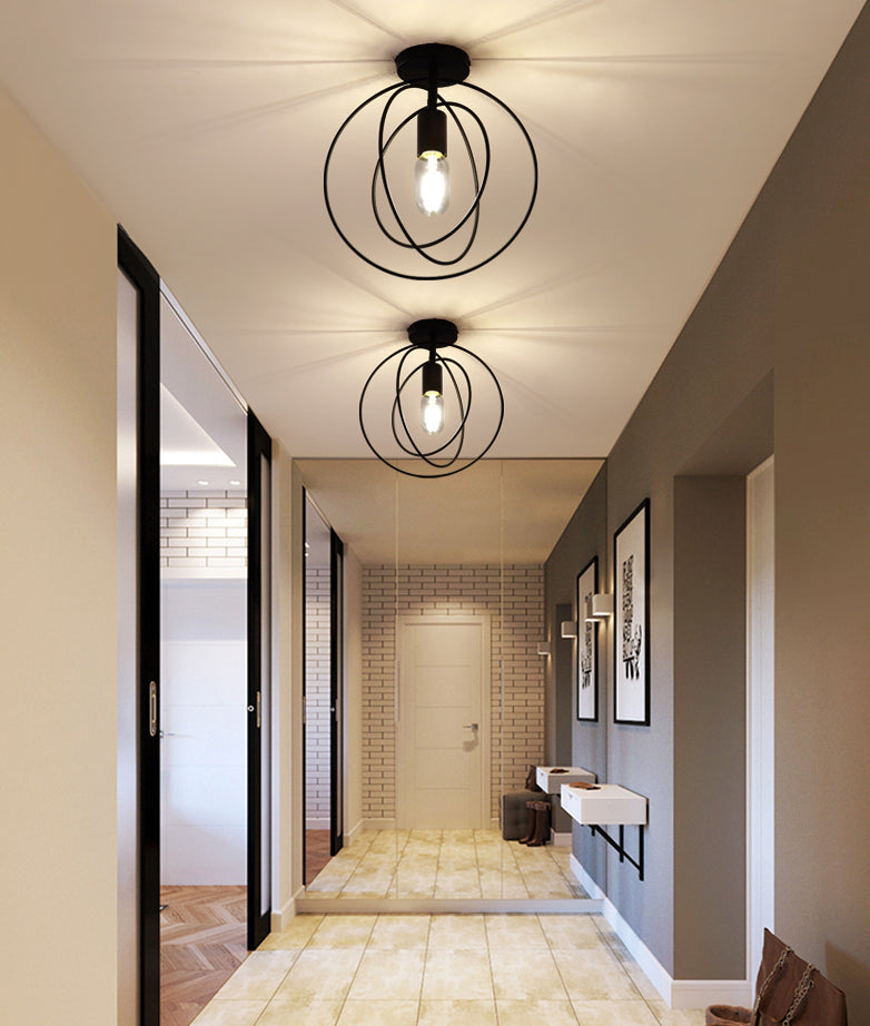 Minimalist Style Shaded Flush Mount Ceiling Fixture Metal Aisle Flush Ceiling Light