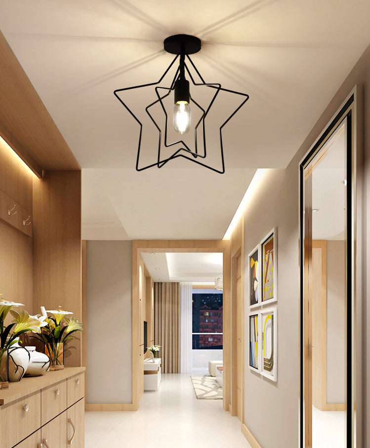Minimalist Style Shaded Flush Mount Ceiling Fixture Metal Aisle Flush Ceiling Light