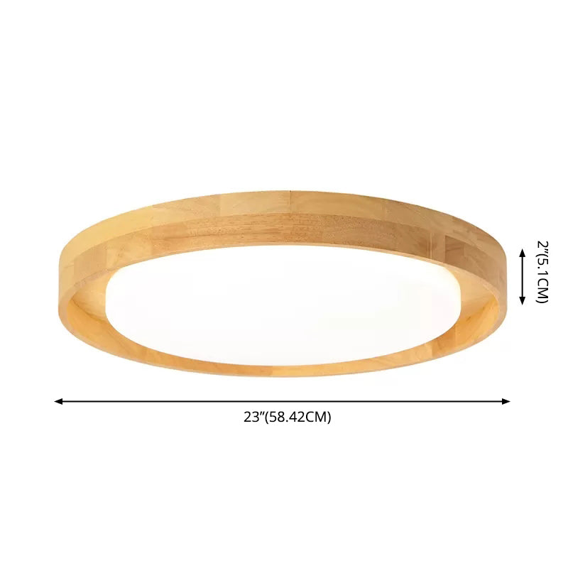 Wooden Circle Flush Ceiling Light Fixture Modern Style LED Wood Flush Light Fixture