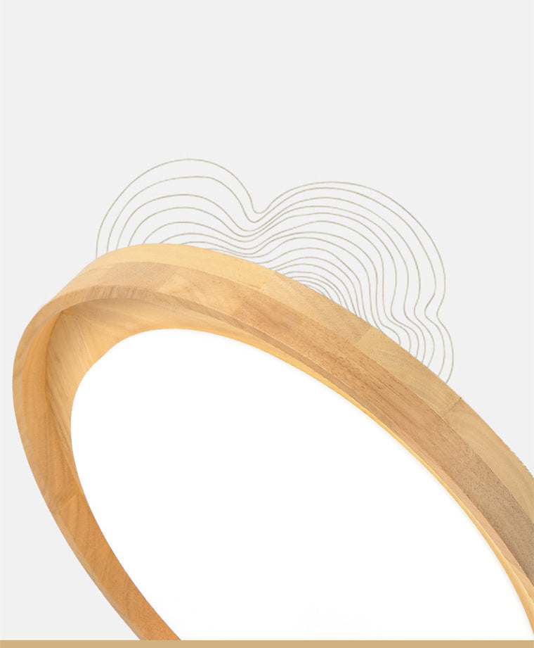 Wooden Circle Flush Ceiling Light Fixture Modern Style LED Wood Flush Light Fixture