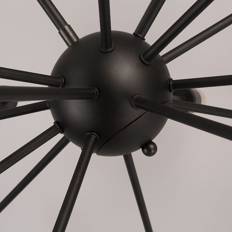 18-Light Sphere Sputnik Chandelier, Starbust Style Metal Led Bulb Ceiling Lights with Adjustable Height