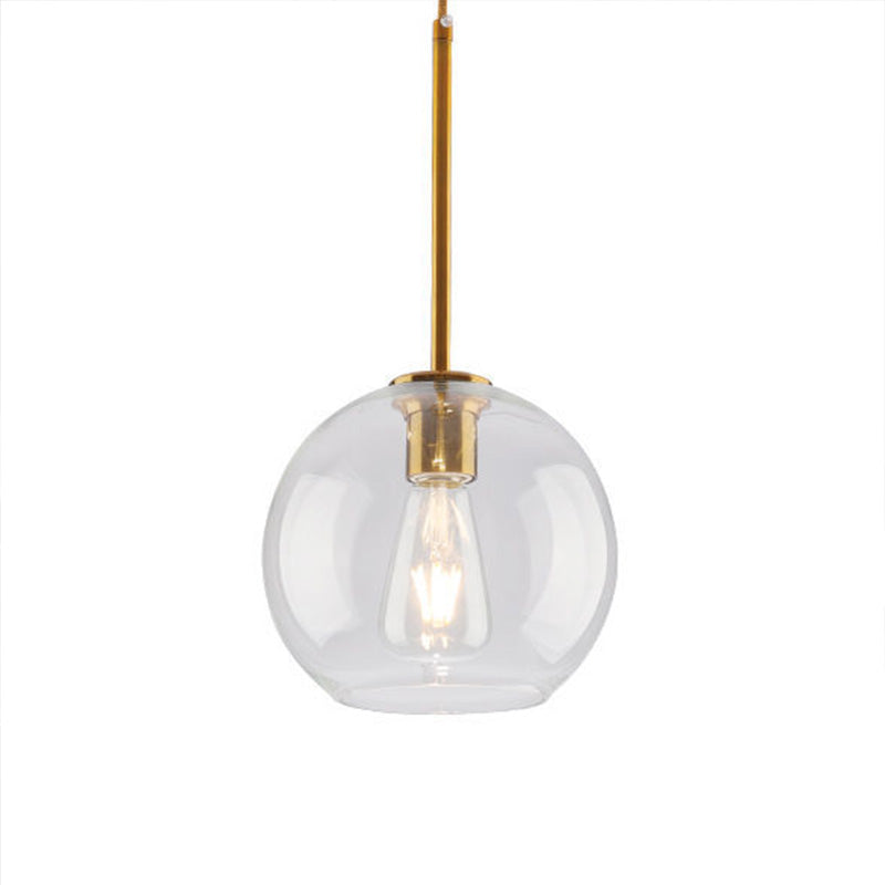 Modern Clear Globe Pendant Lighting Ceiling Light with Glass Shade