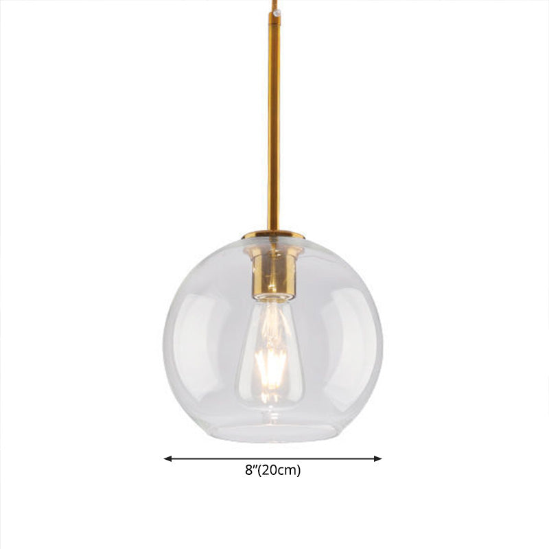 Modern Clear Globe Pendant Lighting Ceiling Light with Glass Shade