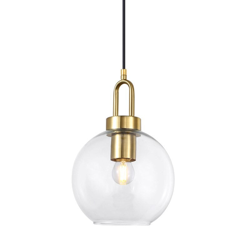 Contemporary Single Bulb Pendant Lighting with Globe Glass Shade