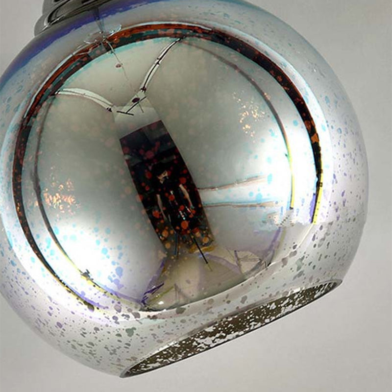 Modern Globe Ceiling Light with Mercucy Glass Shade Single Pendant Lighting