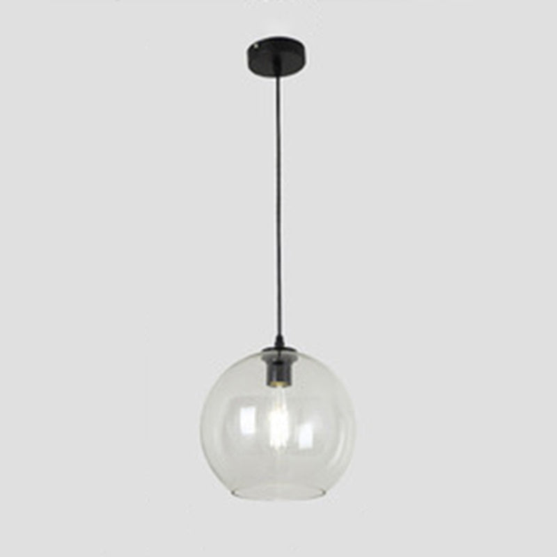 Contemporary Glass Single Ceiling Light with Round Shade