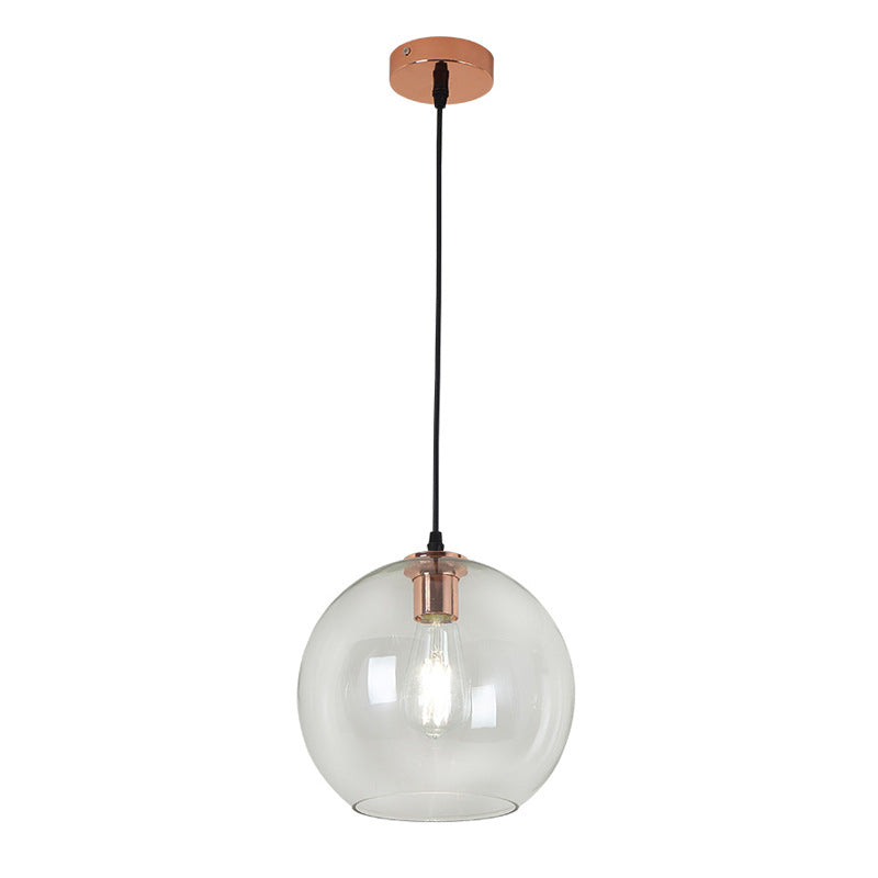 Contemporary Glass Single Ceiling Light with Round Shade