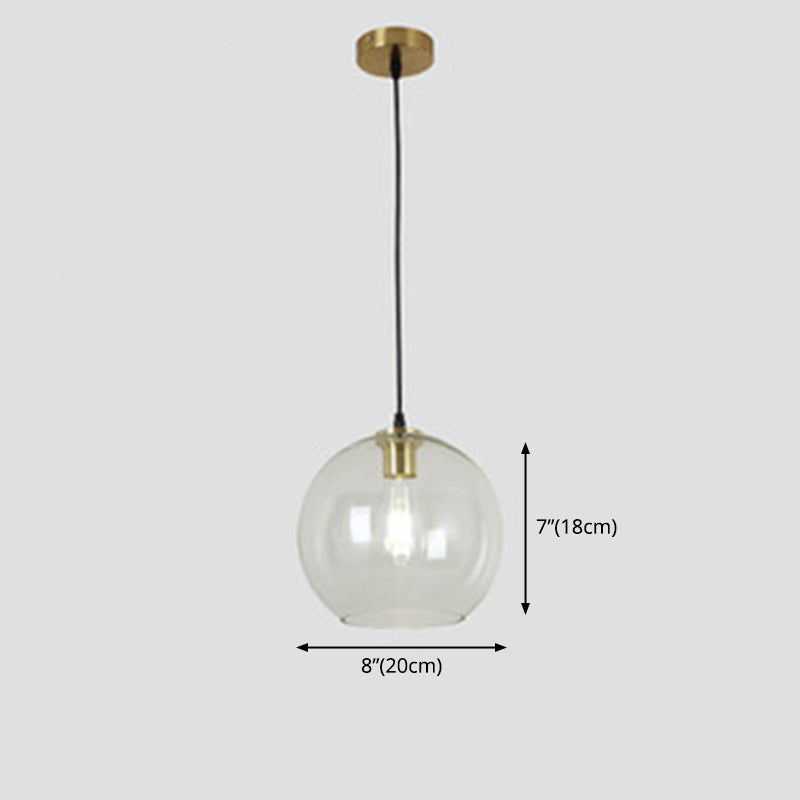 Contemporary Glass Single Ceiling Light with Round Shade