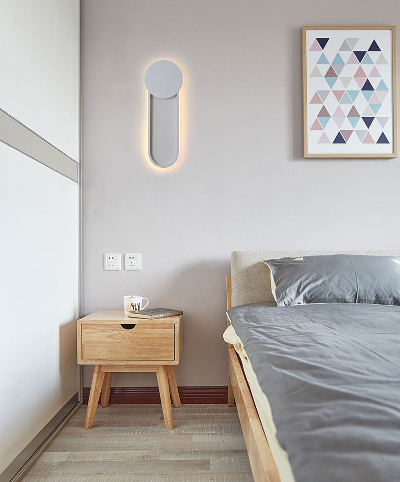 Modern Ellipse Wall Mount Lighting Metallic Wall Mounted Lighting for Living Room