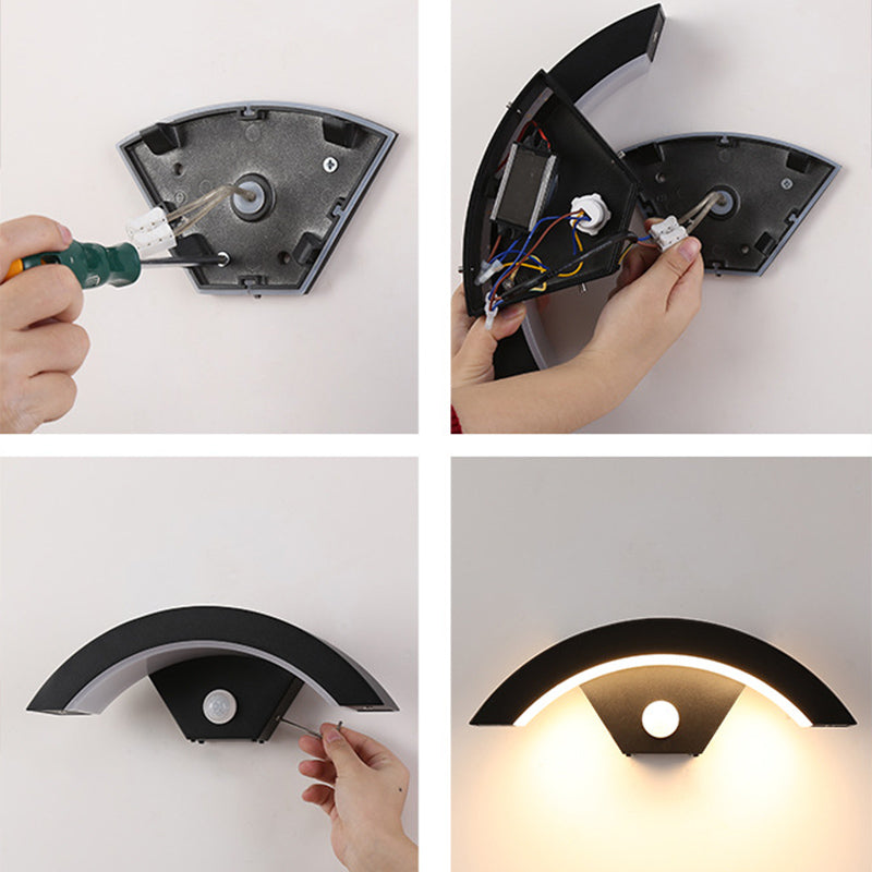 Hedendaagse curve Wall gemonteerde lichten Acrylspoelmontage Wand SCONCE voor balkon