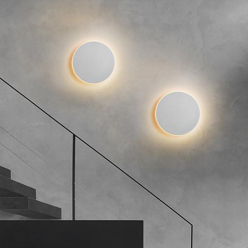 Iluminación de montaje de pared de disco redondo moderno iluminación acrílica montada en la pared para la cama