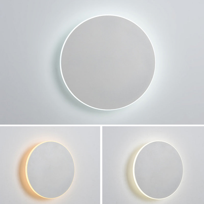 Iluminación de montaje de pared de disco redondo moderno iluminación acrílica montada en la pared para la cama