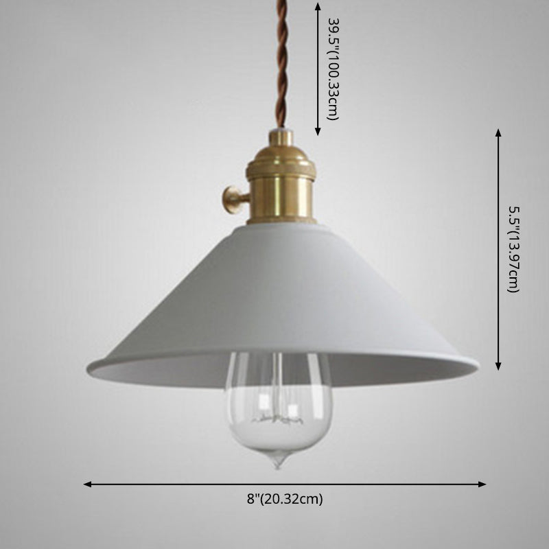 Metal Tapered Hanging Light Nordic Modern Style 1 Light Restaurant Ceiling Pendant Lamp