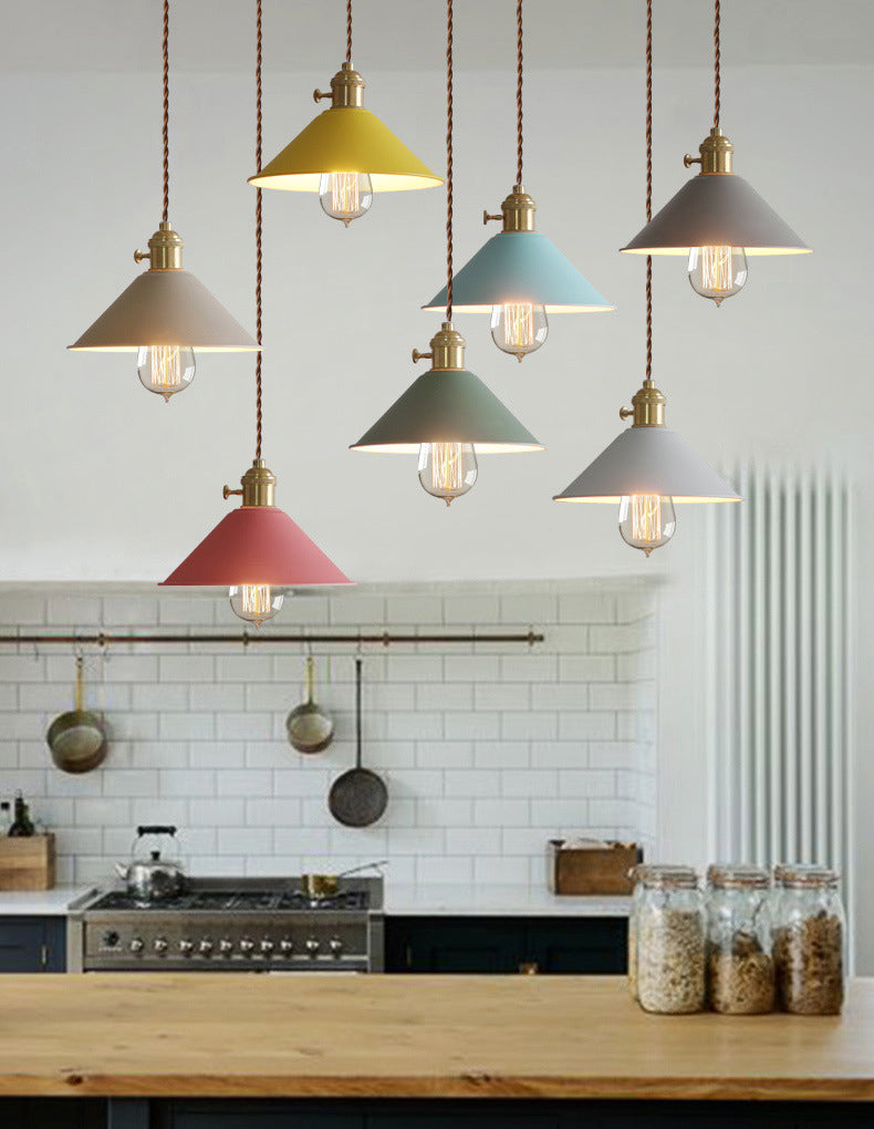 Metal Tapered Hanging Light Nordic Modern Style 1 Light Restaurant Ceiling Pendant Lamp