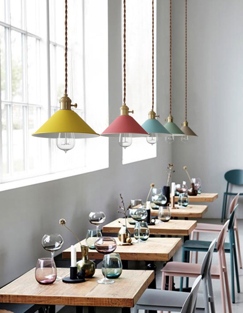 Metal Tapered Hanging Light Nordic Modern Style 1 Light Restaurant Ceiling Pendant Lamp