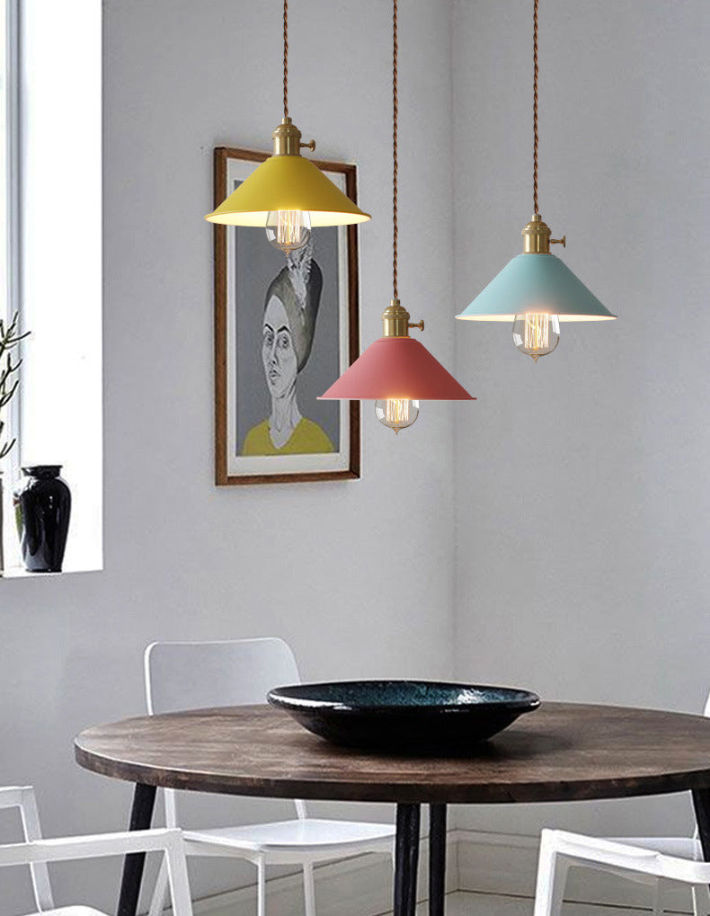 Metal Tapered Hanging Light Nordic Modern Style 1 Light Restaurant Ceiling Pendant Lamp