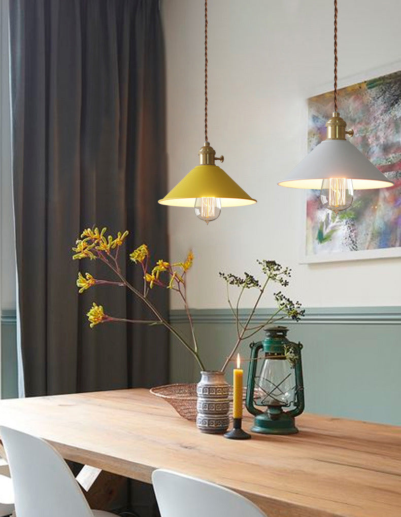 Metal Tapered Hanging Light Nordic Modern Style 1 Light Restaurant Ceiling Pendant Lamp