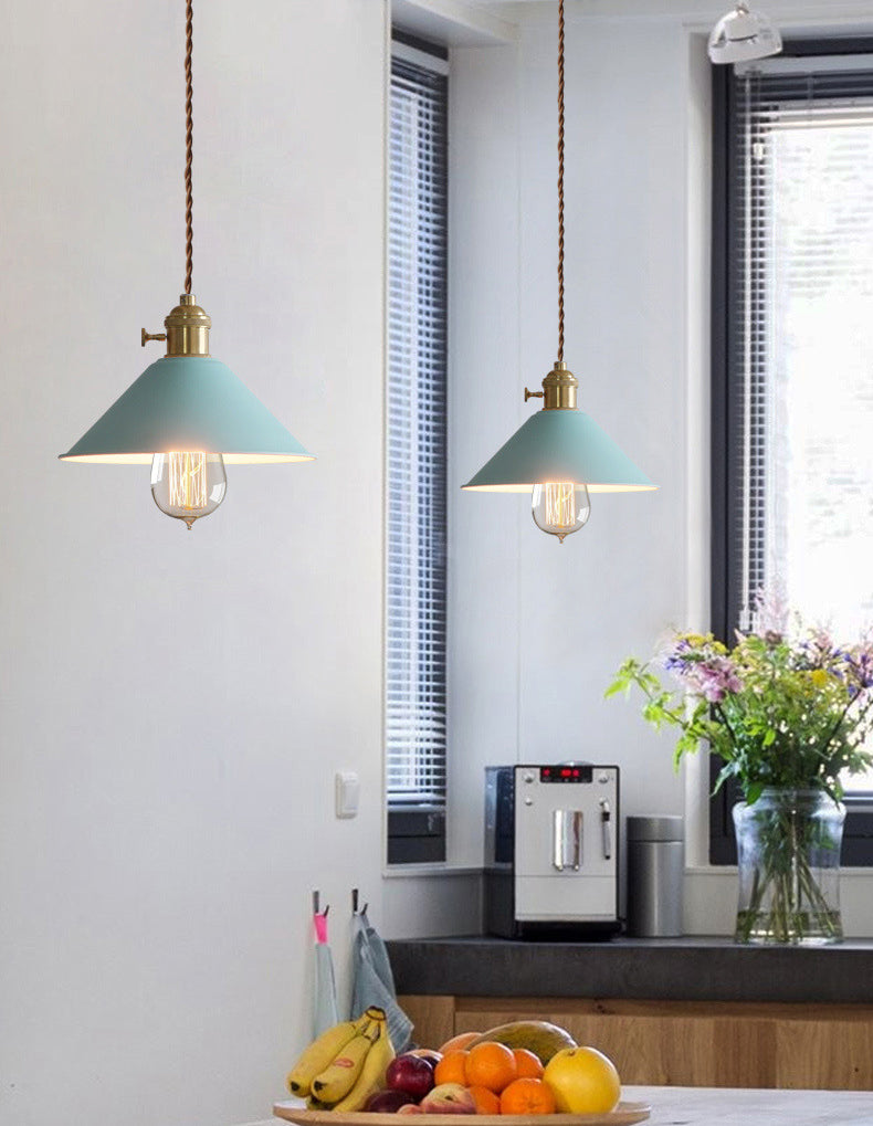 Metal Tapered Hanging Light Nordic Modern Style 1 Light Restaurant Ceiling Pendant Lamp