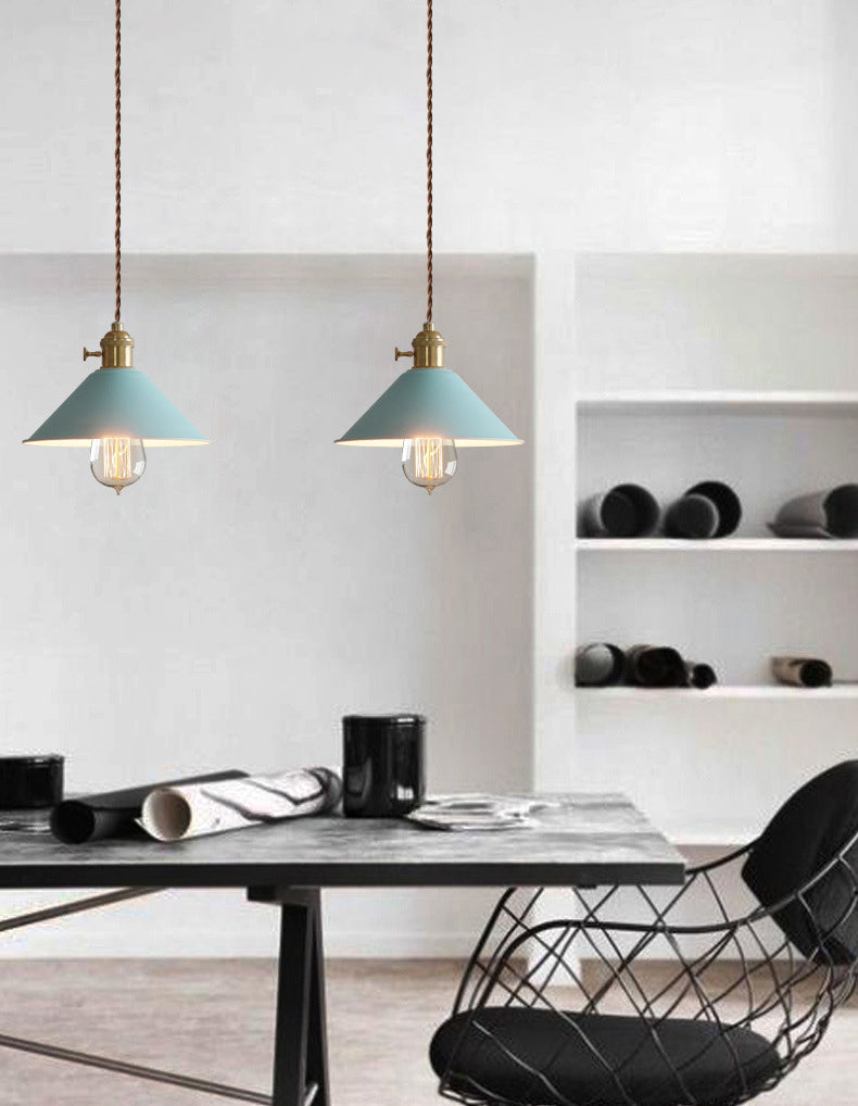 Metal Tapered Hanging Light Nordic Modern Style 1 Light Restaurant Ceiling Pendant Lamp