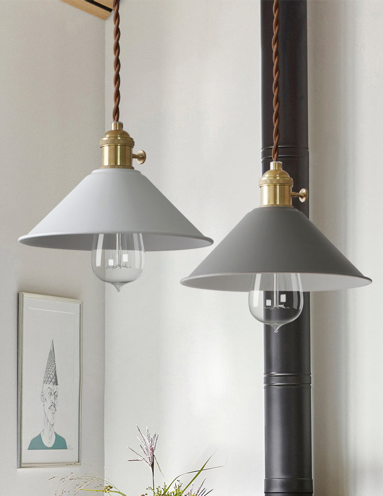 Metal Tapered Hanging Light Nordic Modern Style 1 Light Restaurant Ceiling Pendant Lamp