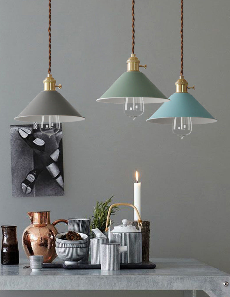 Metal Tapered Hanging Light Nordic Modern Style 1 Light Restaurant Ceiling Pendant Lamp