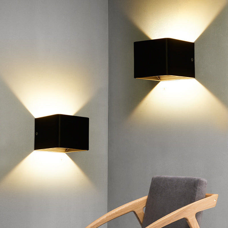 Ultra-modern Square Wall Sconce Lighting Aluminum Wall Mounted Light Fixture for Bedroom