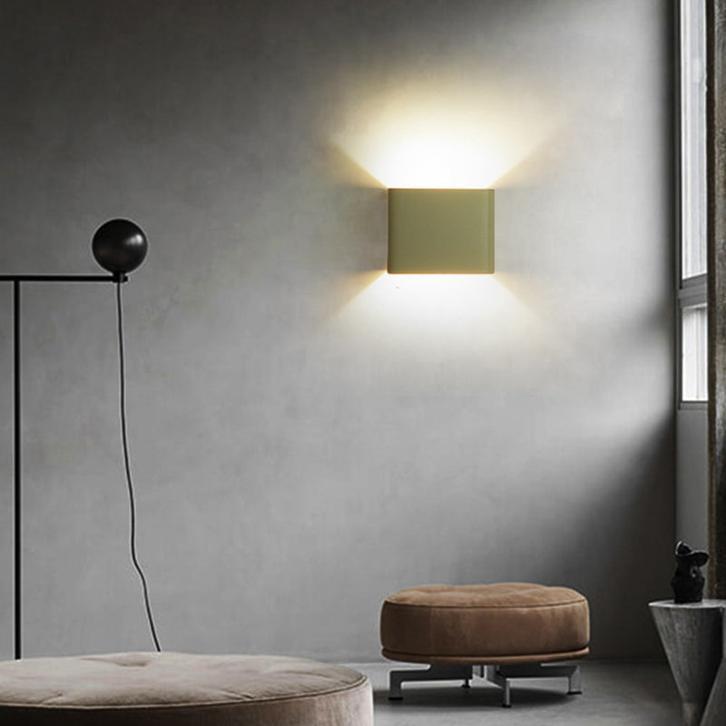 Ultra-modern Square Wall Sconce Lighting Aluminum Wall Mounted Light Fixture for Bedroom