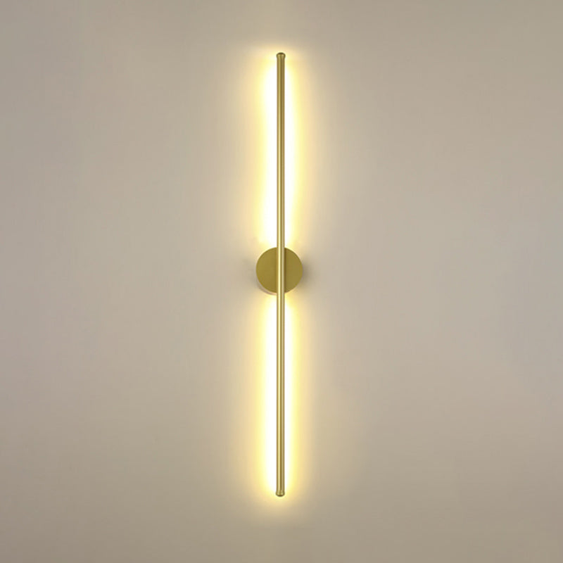 Zeitgenössische lineare Wand montierte Beleuchtung Metallische Wandmontagelampe für Wohnzimmer