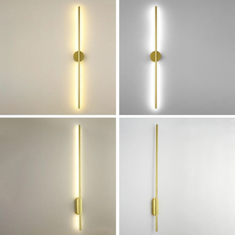 Zeitgenössische lineare Wand montierte Beleuchtung Metallische Wandmontagelampe für Wohnzimmer