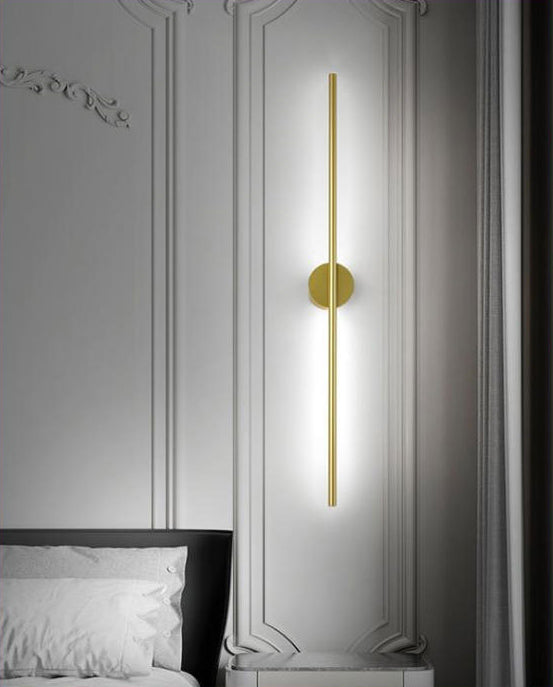 Zeitgenössische lineare Wand montierte Beleuchtung Metallische Wandmontagelampe für Wohnzimmer
