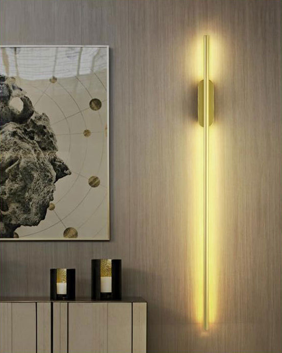 Zeitgenössische lineare Wand montierte Beleuchtung Metallische Wandmontagelampe für Wohnzimmer