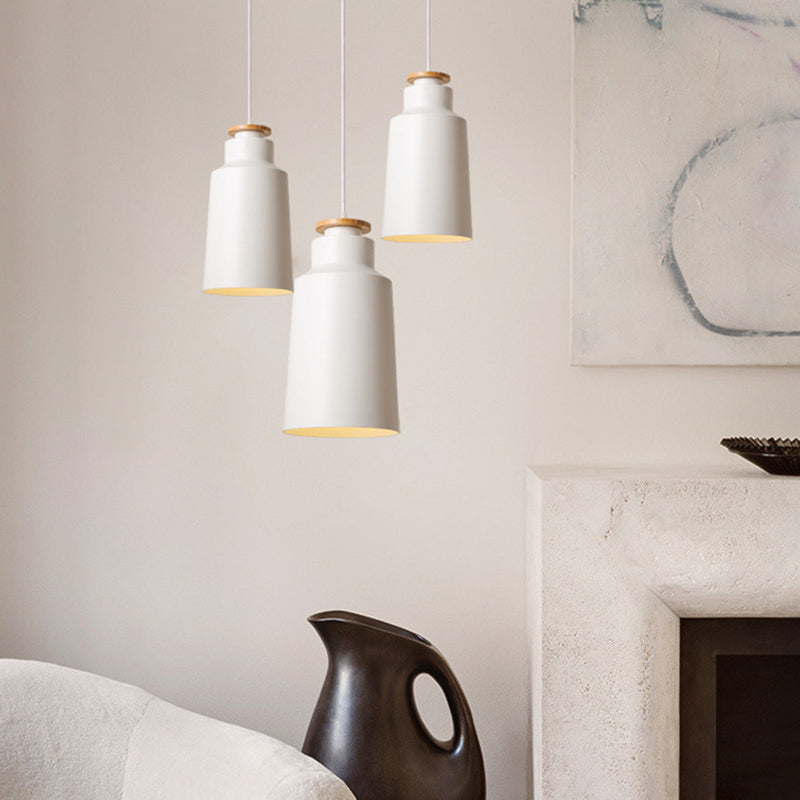 1-Light Pendant Lamp Nordic Macarons Style Metal Dining Room Hanging Lamp