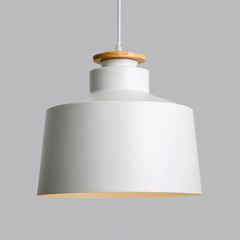 1-Light Pendant Lamp Nordic Macarons Style Metal Dining Room Hanging Lamp