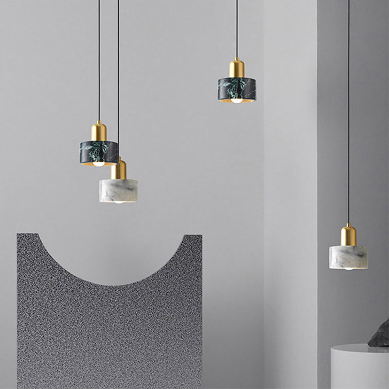 Nordische moderne zylindrische Form Pendellicht Licht Marmor kleines Suspension Licht für Wohnzimmer